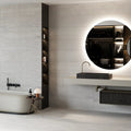 Ionic White 30 x 120cm porcelain metal effect tile room setting