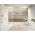 Ionic Sand 30 x 120cm porcelain metal effect tile room setting