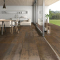 Ionic Copper 60 x 120cm porcelain metal effect tile room setting