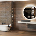 Ionic Copper 30 x 120cm porcelain metal effect tile room setting