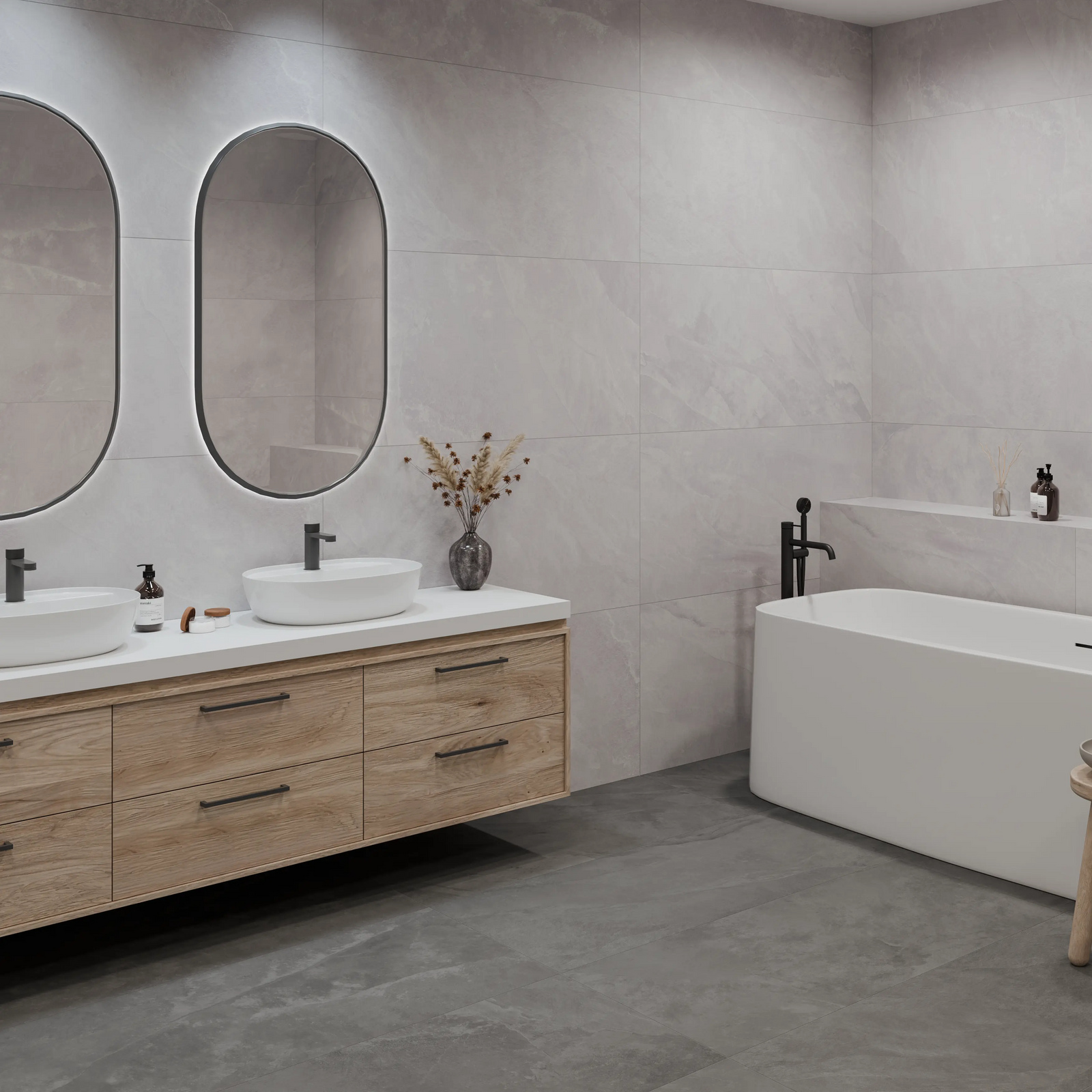 Solide Smoke 60 x 120cm Porcelain Tile – close-up detail