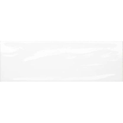 Aria White Gloss 10 x 30cm glazed ceramic metro tile face