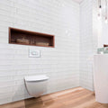 Aria White Gloss 10 x 30cm glazed ceramic metro tile room setting