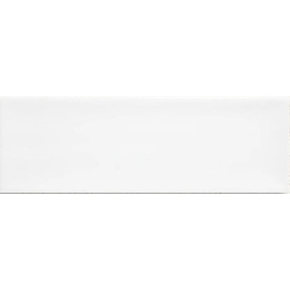 Aria White Matt 10 x 30cm glazed ceramic metro tile face