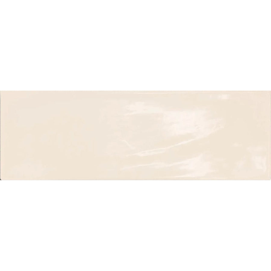 Aria Cream Gloss 10 x 30cm glazed ceramic metro tile face