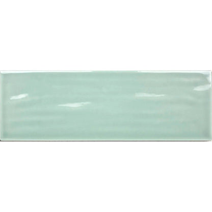 Aria Green Gloss 10 x 30cm glazed ceramic metro tile face