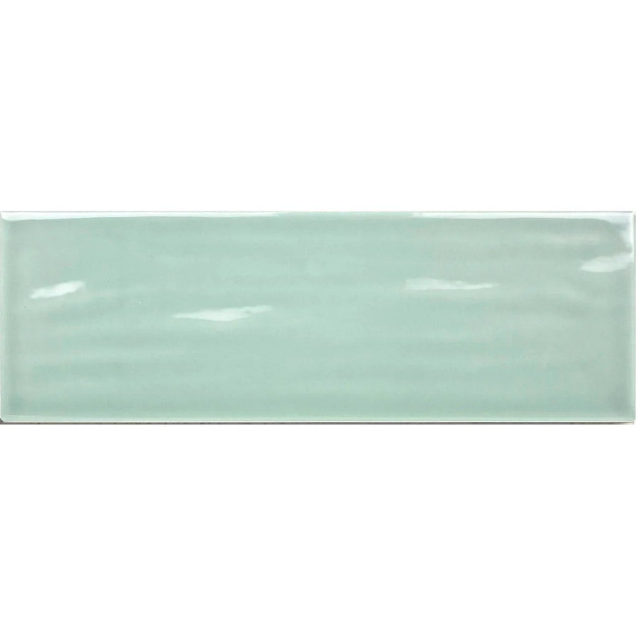 Aria Green Gloss 10 x 30cm glazed ceramic metro tile face