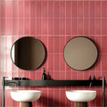 Aria Burdeos Matt 10 x 30cm glazed ceramic metro tile room setting