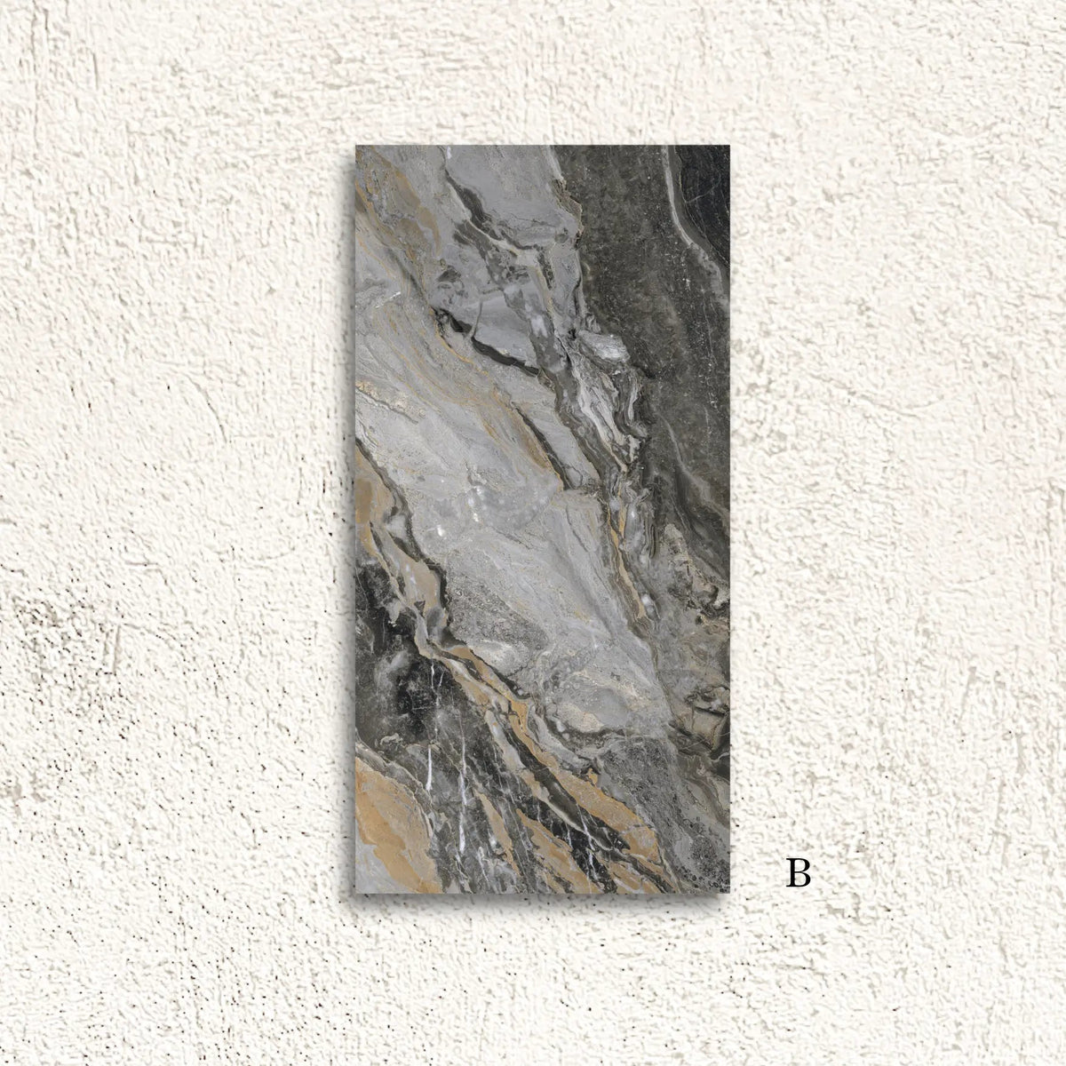 Reflect Nero Décor B Polished 60 x 120cm porcelain marble effect tile face