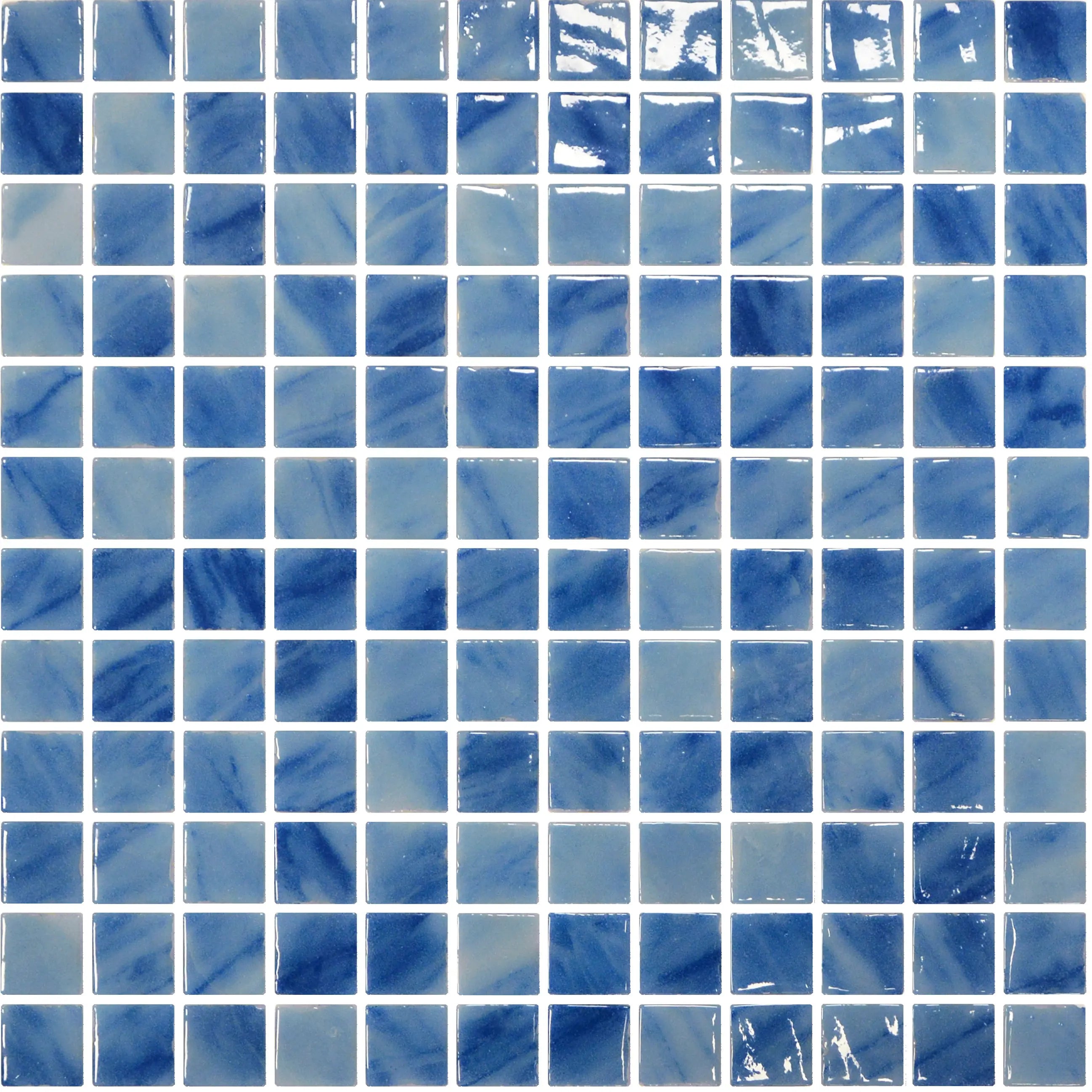 Aquastyle Blue Macauba glass mosaic shown as a large surface