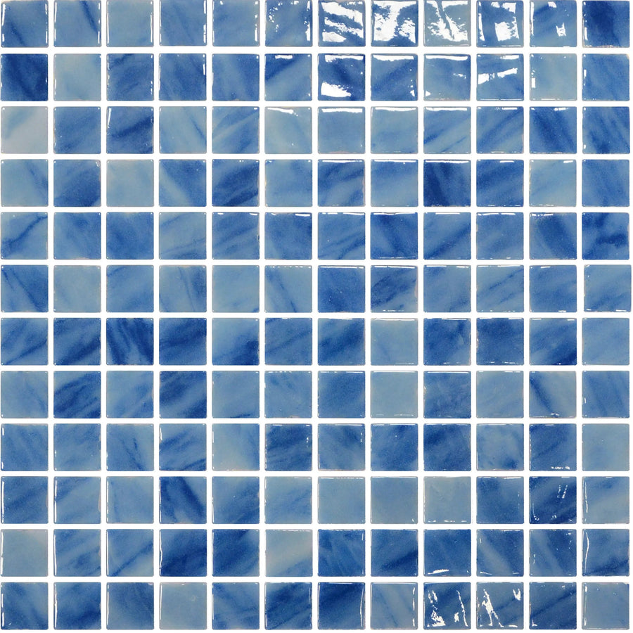 Aquastyle Blue Macauba glass mosaic shown as a large surface