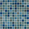 Aquastyle Forest Blue glass mosaic shown as a large surface