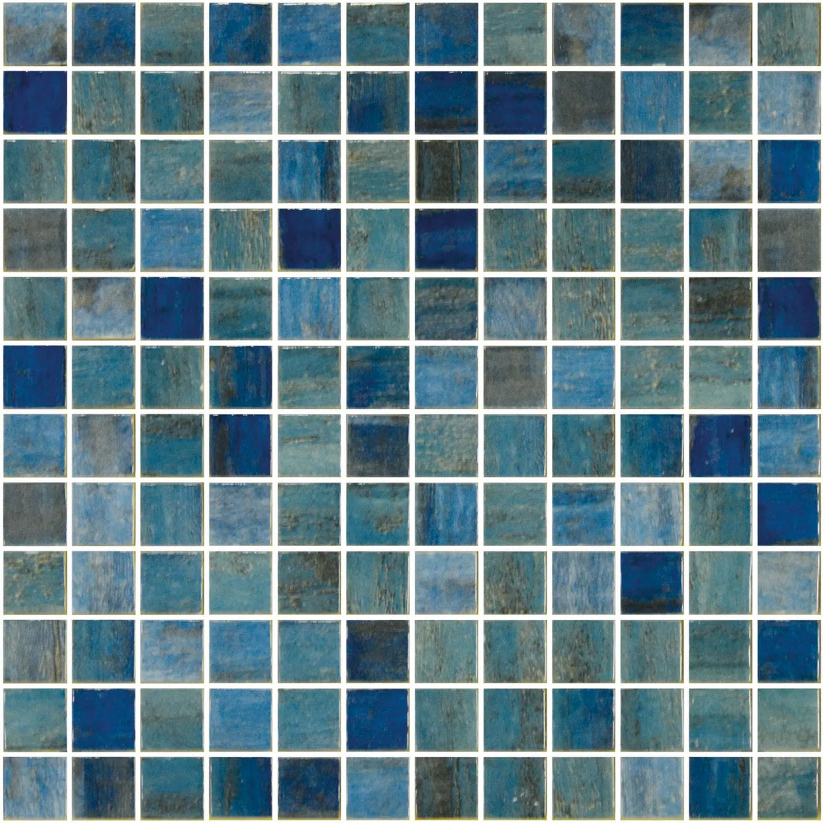 
Aquastyle Forest Blue glass mosaic shown as a large surface