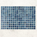 Aquastyle Arrecife Blue 25mm glass mosaic sheet face detail