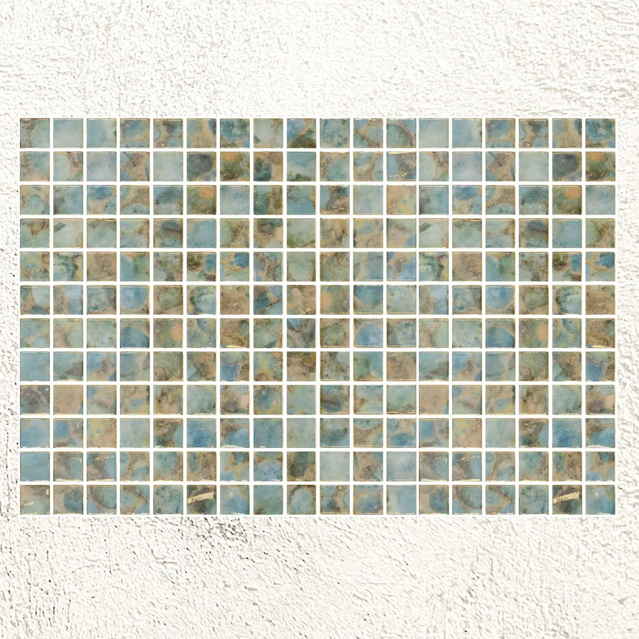 Aquastyle Rodas 25mm glass mosaic sheet face detail