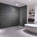 Aquastyle Arrecife Iridis Grey glass mosaic tiles lining a swimming pool