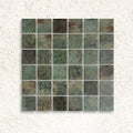 Seychelles Penta Bali Stone Matte 31.1 x 31.1cm green glass mosaic tile face