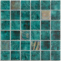 Maldives Penta Arrecife Iridis Emerald 31.1 x 31.1cm iridescent glass mosaic tile face