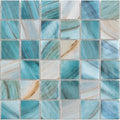 Maldives Penta Zhoe Iridis 31.1 x 31.1cm iridescent glass mosaic tile face