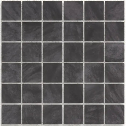 Seychelles Penta New Basalt Matte 31.1 x 31.1cm black and grey glass mosaic tile face