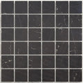 Seychelles Penta Nero Calatorao Matte 31.1 x 31.1cm black glass mosaic tile face