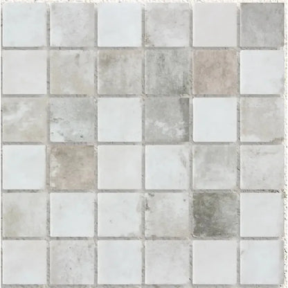 Seychelles Penta Shabby Terra Matte 31.1 x 31.1cm grey glass mosaic tile face
