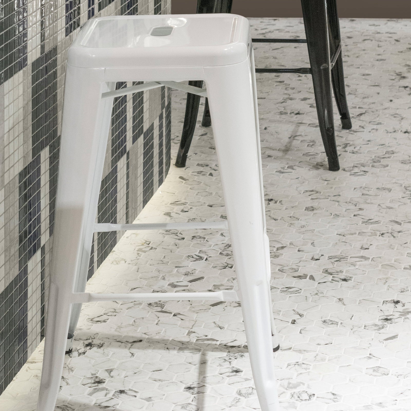 Hex XL Fosco Matte Mosaic Tile – close-up detail