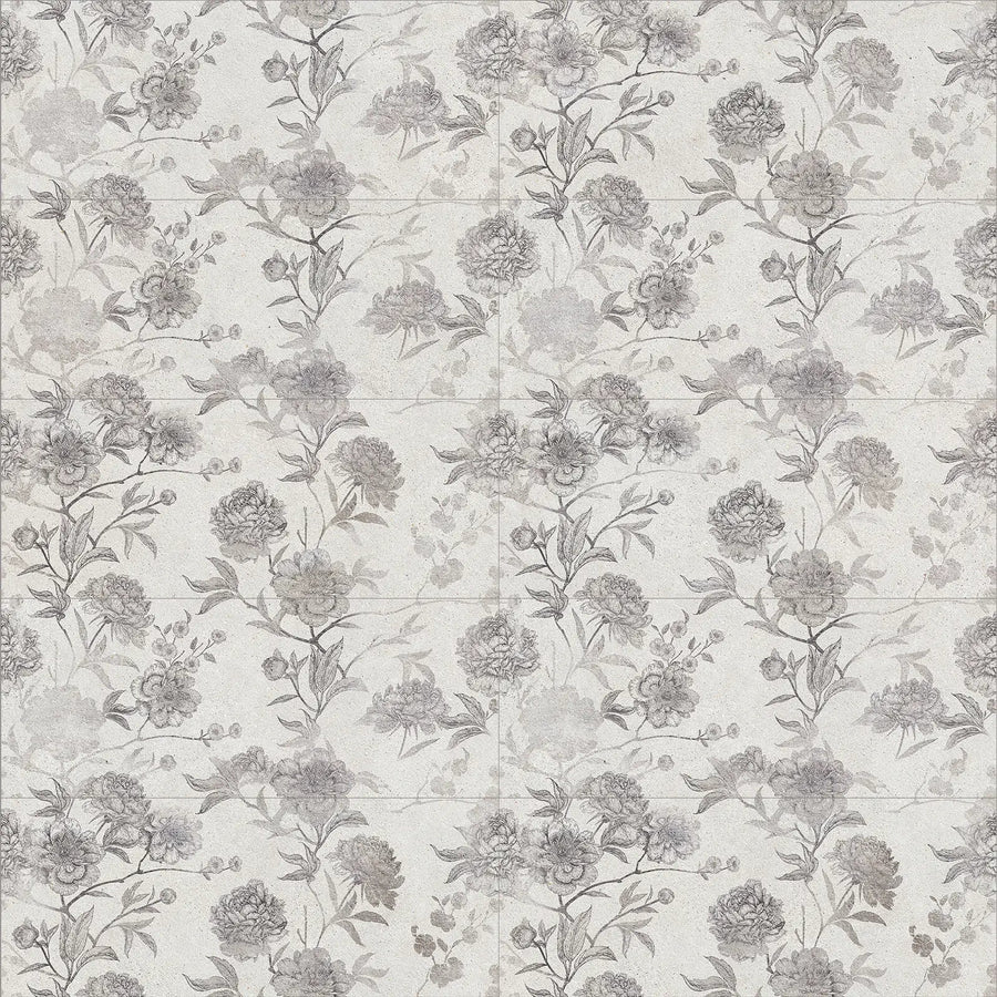 Borneo White Malone Decor 30 x 75cm ceramic patterned stone effect tile detail