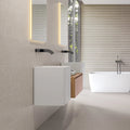 Borneo Sand Matt 75 x 75cm porcelain stone effect tile room setting