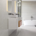 Borneo White Matt 75 x 75cm porcelain stone effect tile room setting