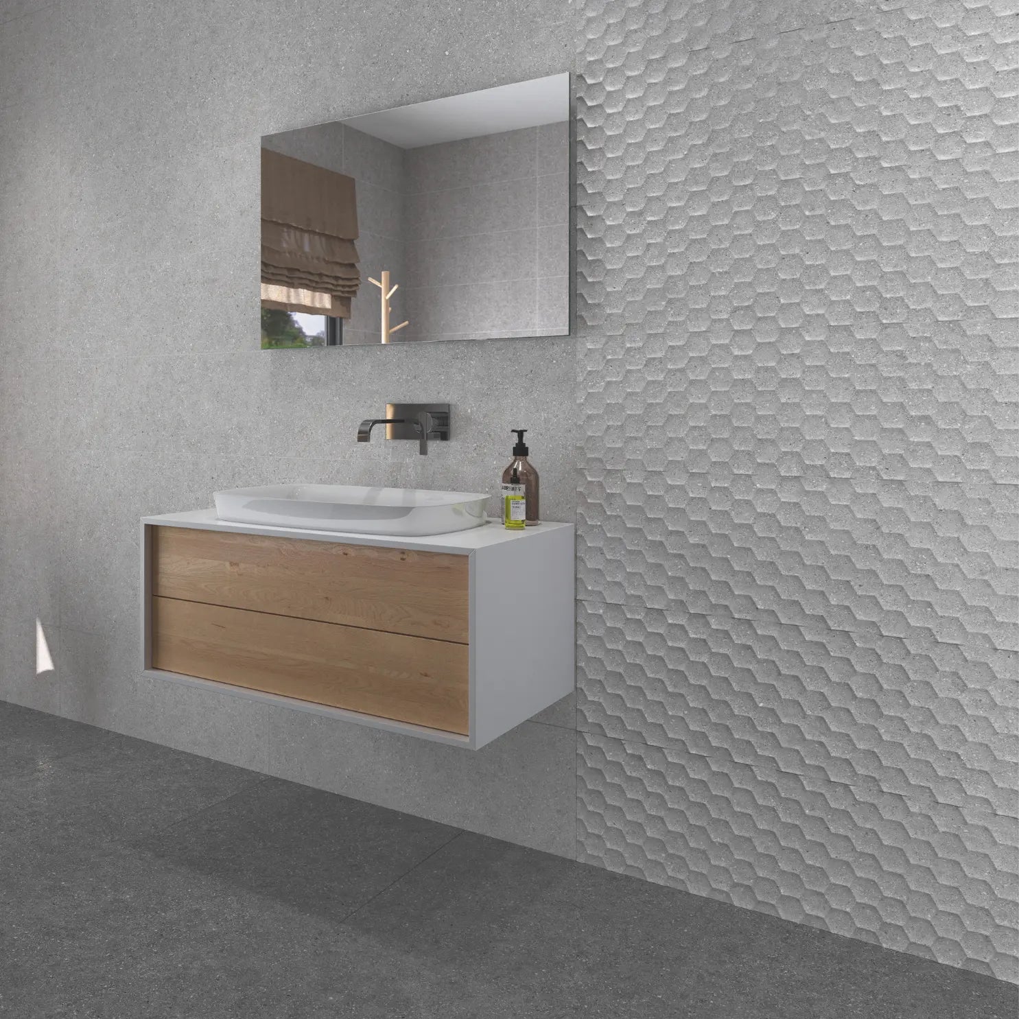 Granite Grey Eden Decor 30 x 90cm ceramic decor tile room setting