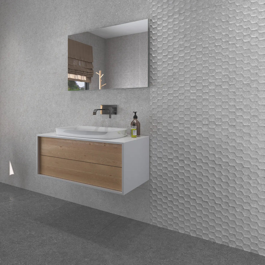 Granite Grey Eden Decor 30 x 90cm ceramic decor tile room setting
