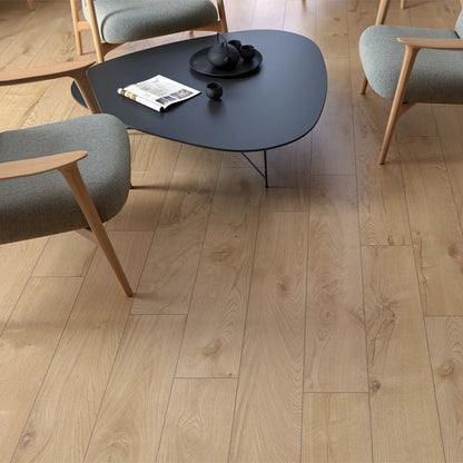 Yukon Oak 20 x 120cm porcelain wood effect tile room setting