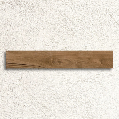 Yukon Walnut 20 x 120cm porcelain wood effect tile face