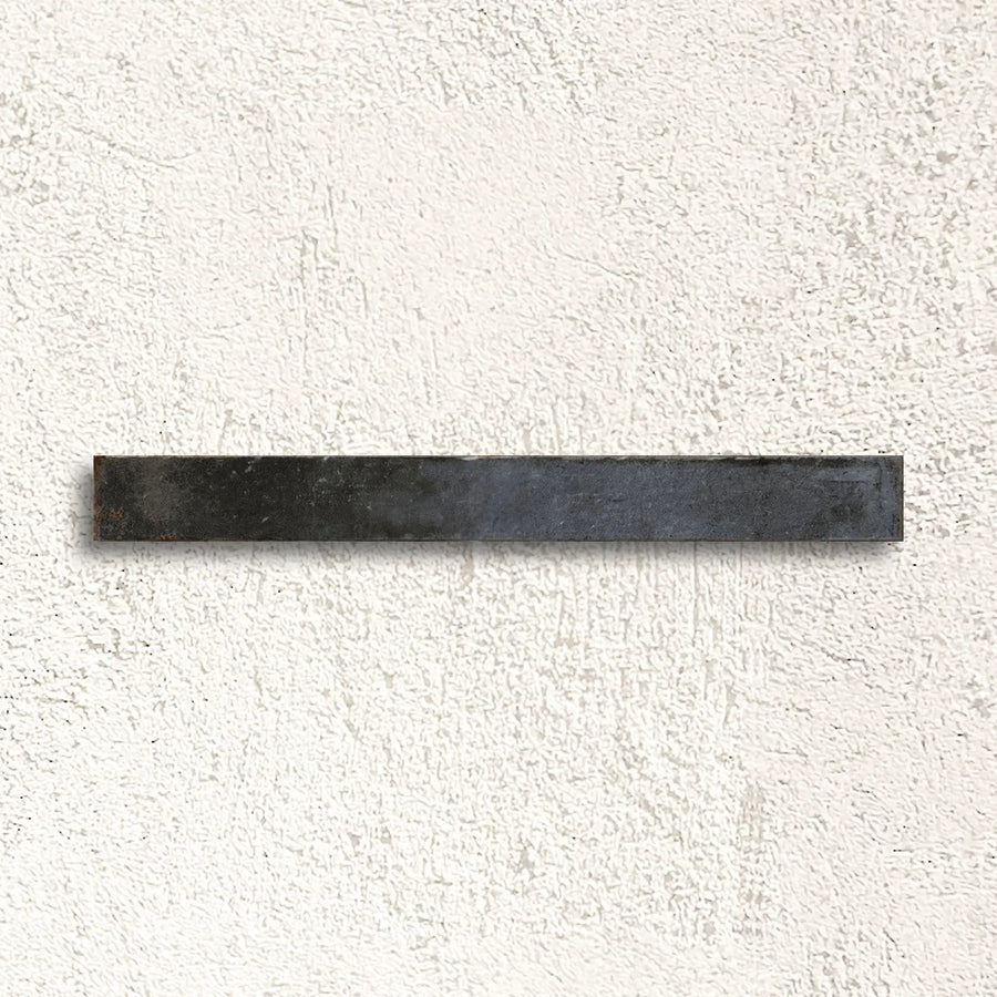 Genesi Anthracite Brillo 4.8 x 45cm dark charcoal grey gloss glazed porcelain brick tile face