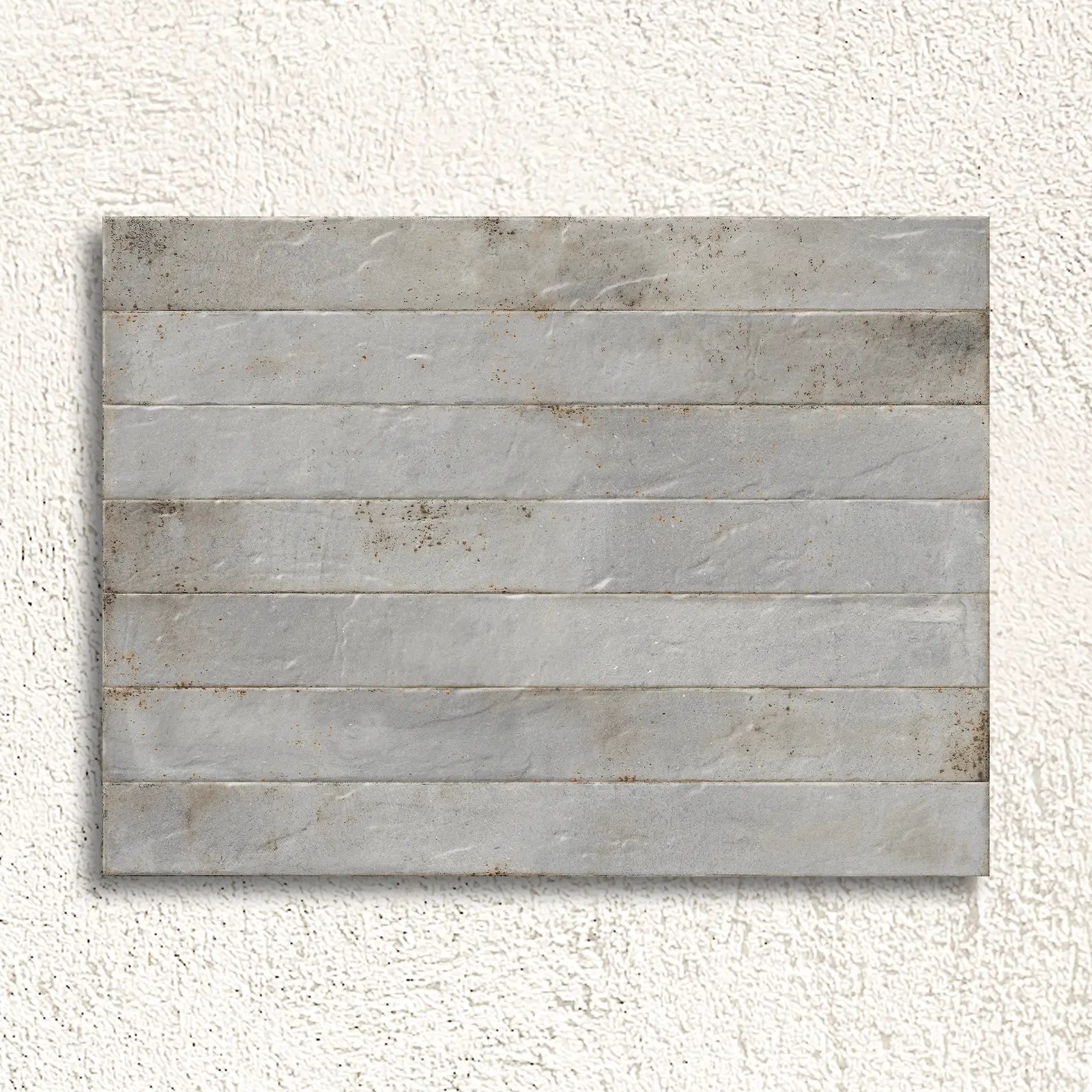 Genesi Pearl Brillo 4.8 x 45cm pearl grey gloss brick tile lifestyle setting