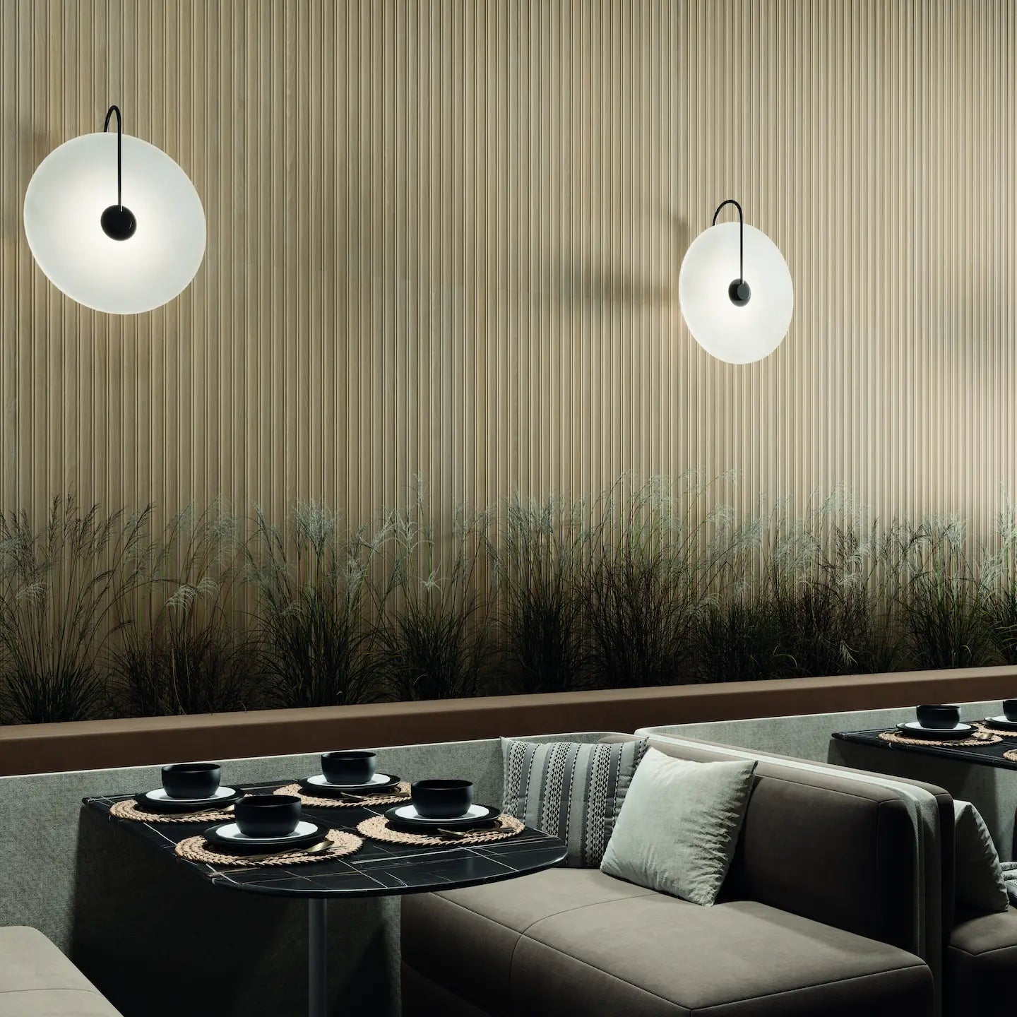 Dune Oak timber-look ceramic wall tiles styled in a living space