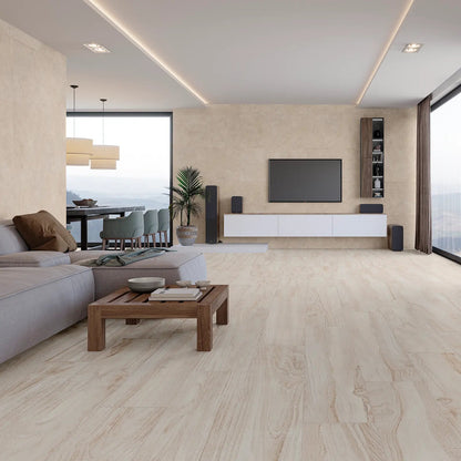Hannover Wood White 20 x 120cm Porcelain Tile - thumbnail 1