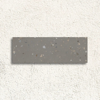 Happy Joy Grey 33 x 100cm ceramic terrazzo tile face