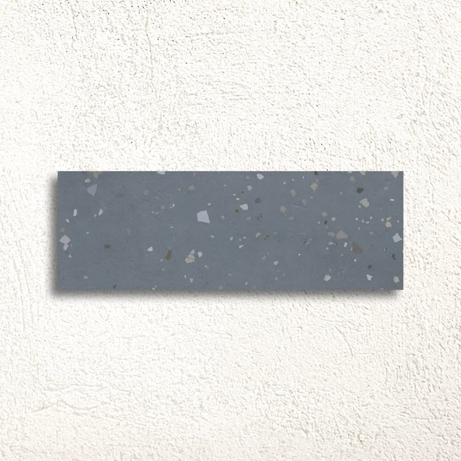 Happy Joy Blue 33 x 100cm ceramic terrazzo tile face