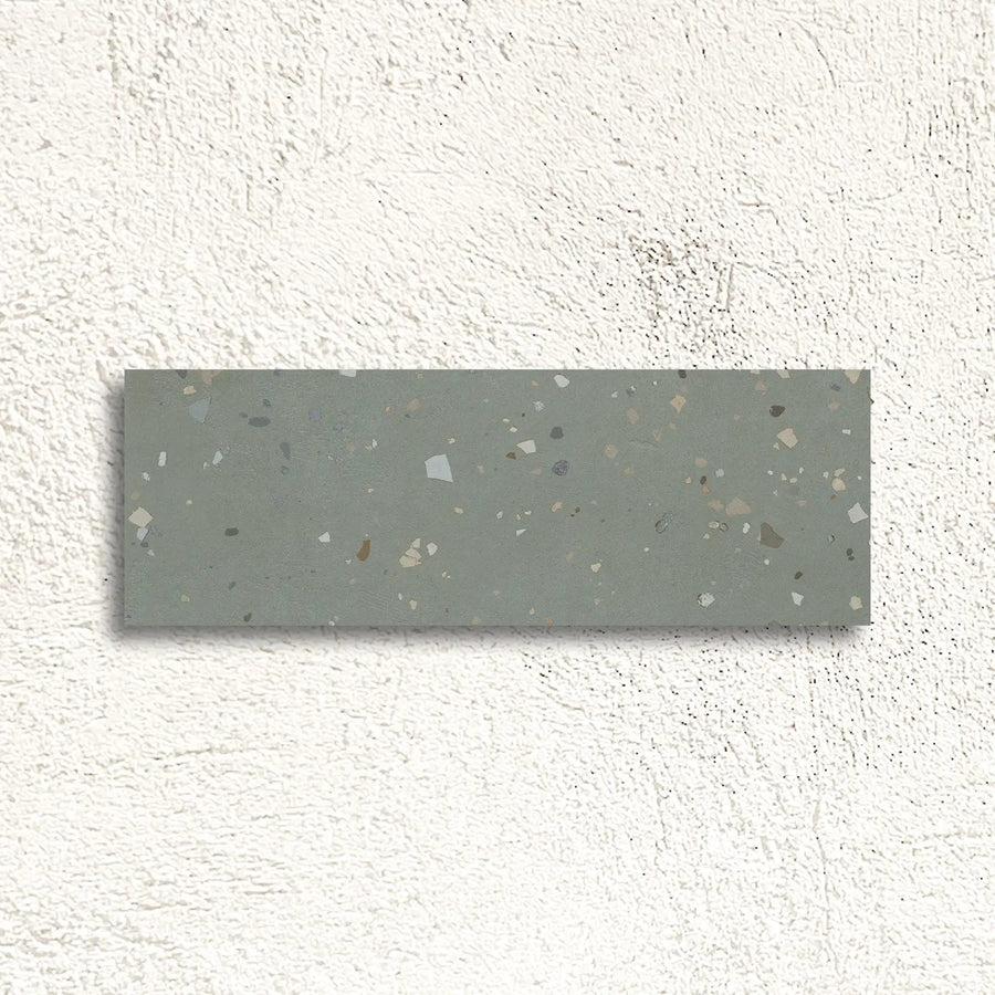 Happy Joy Mint 33 x 100cm ceramic terrazzo tile face