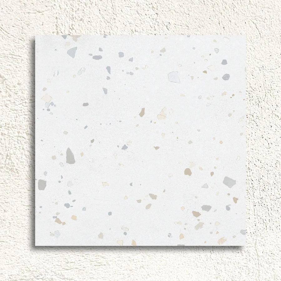Happy Joy White 60 x 60cm porcelain terrazzo tile face