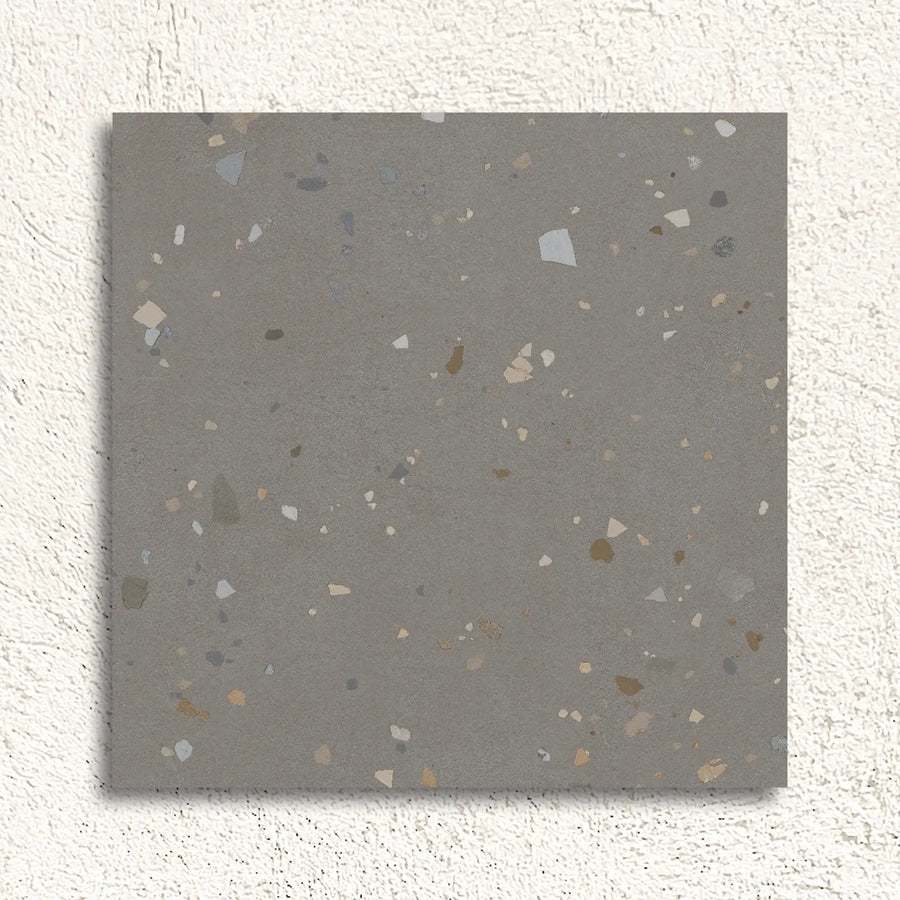 Happy Joy Grey 60 x 60cm porcelain terrazzo tile face