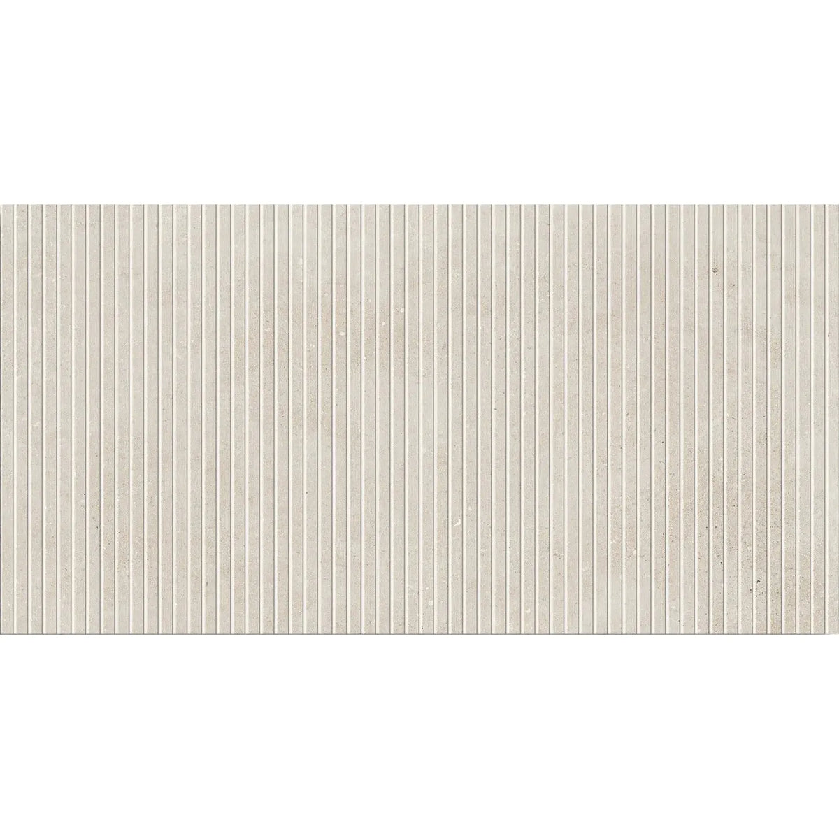 Mixtone White Décor 60 x 120cm porcelain stone effect fluted tile face