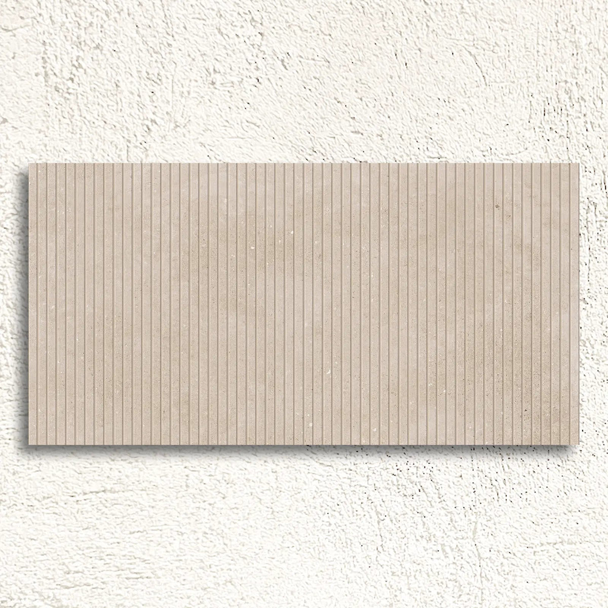 Mixtone Cream Décor 60 x 120cm porcelain stone effect fluted tile face