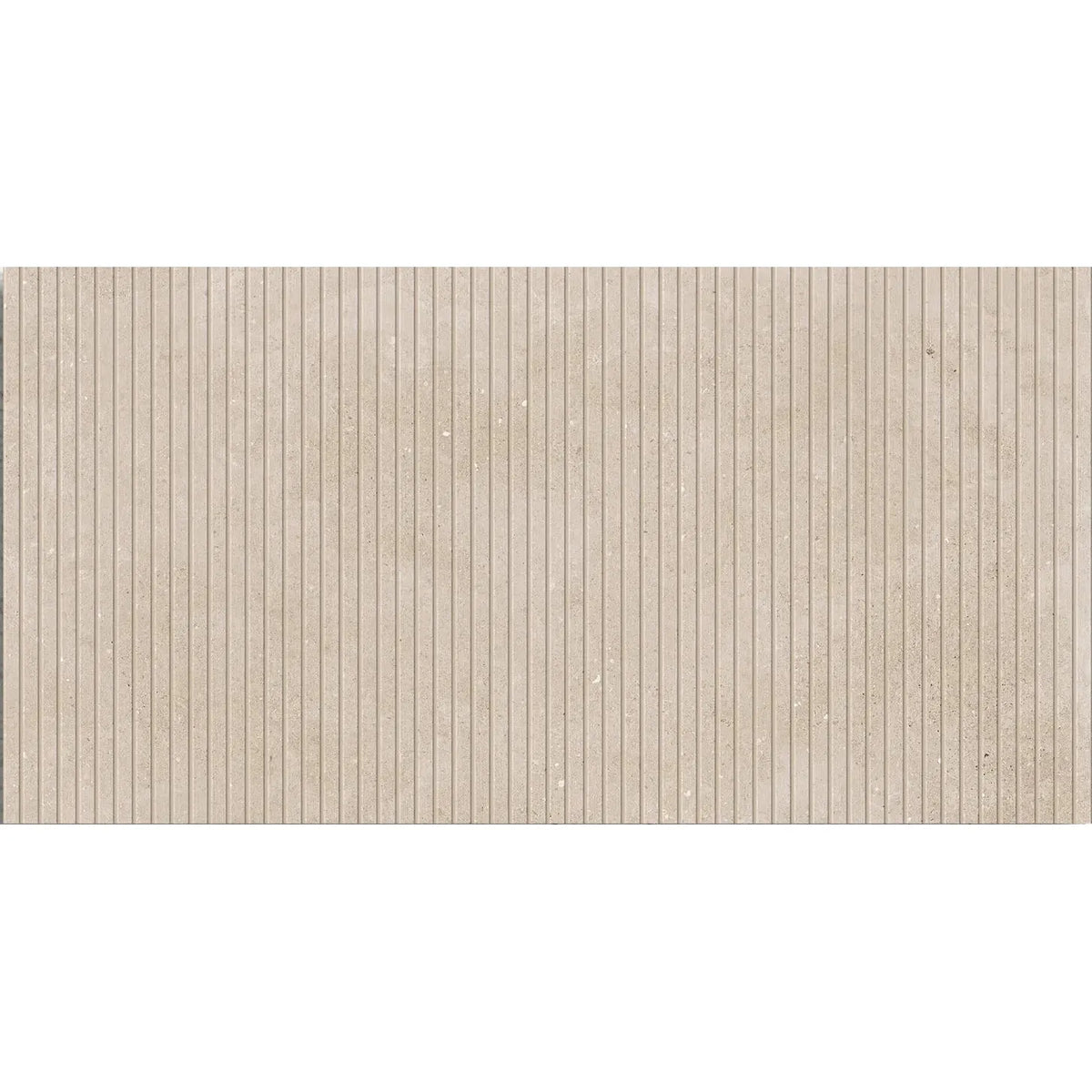Mixtone Cream Décor 60 x 120cm porcelain stone effect fluted tile face