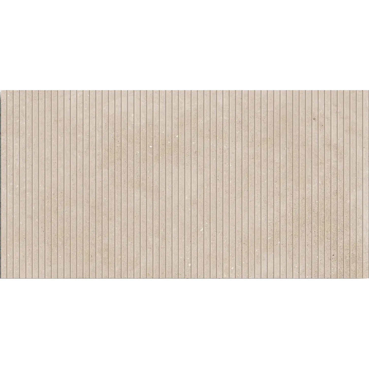 Mixtone Cream Décor 60 x 120cm porcelain stone effect fluted tile face