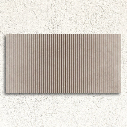 Mixtone Grey Décor 60 x 120cm porcelain stone effect fluted tile face