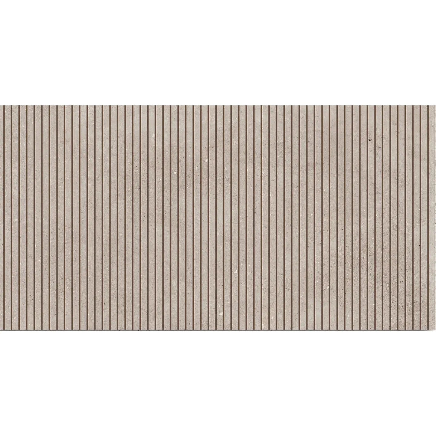 Mixtone Grey Décor 60 x 120cm porcelain stone effect fluted tile face