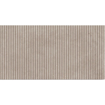 Mixtone Grey Décor 60 x 120cm porcelain stone effect fluted tile face